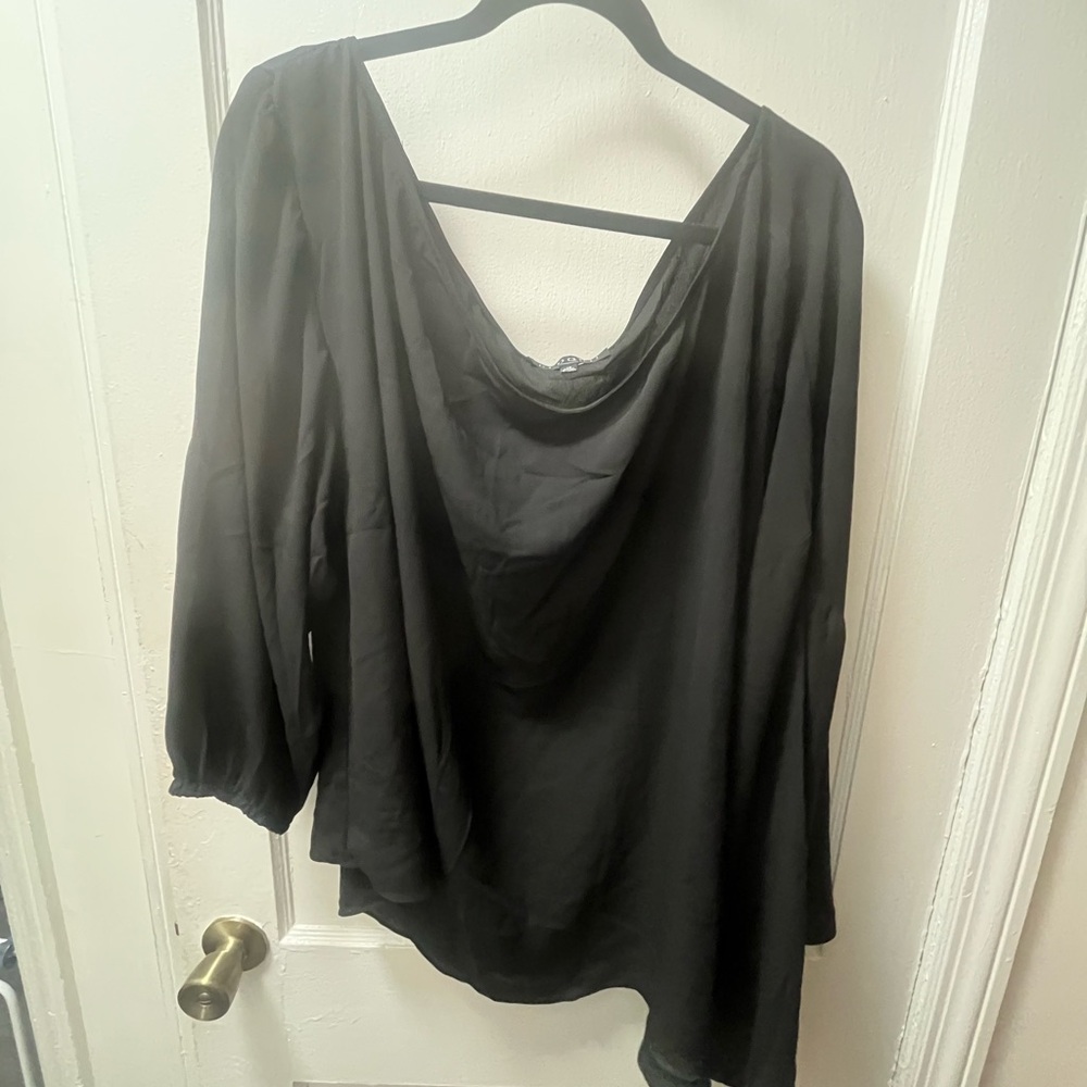 Black one shoulder ELOQUII blouse